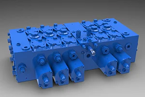 5 Spool Hydraulic Manifold (Combined Flow Mid-Inlet)